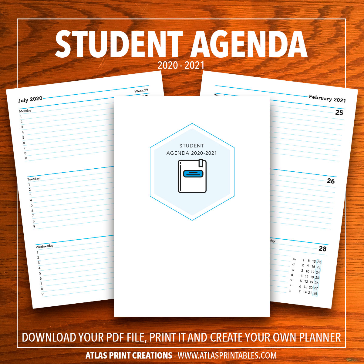 A5 Student Agenda 21 Atlas Print Creations