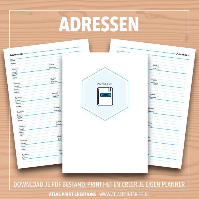 A5 - Adressen lijst