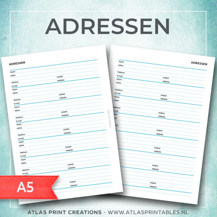 A5 - Adressen lijst (2023)