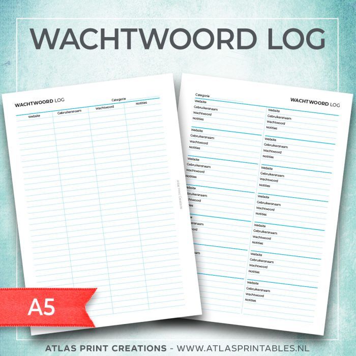 A5 - Wachtwoord Log (2023)