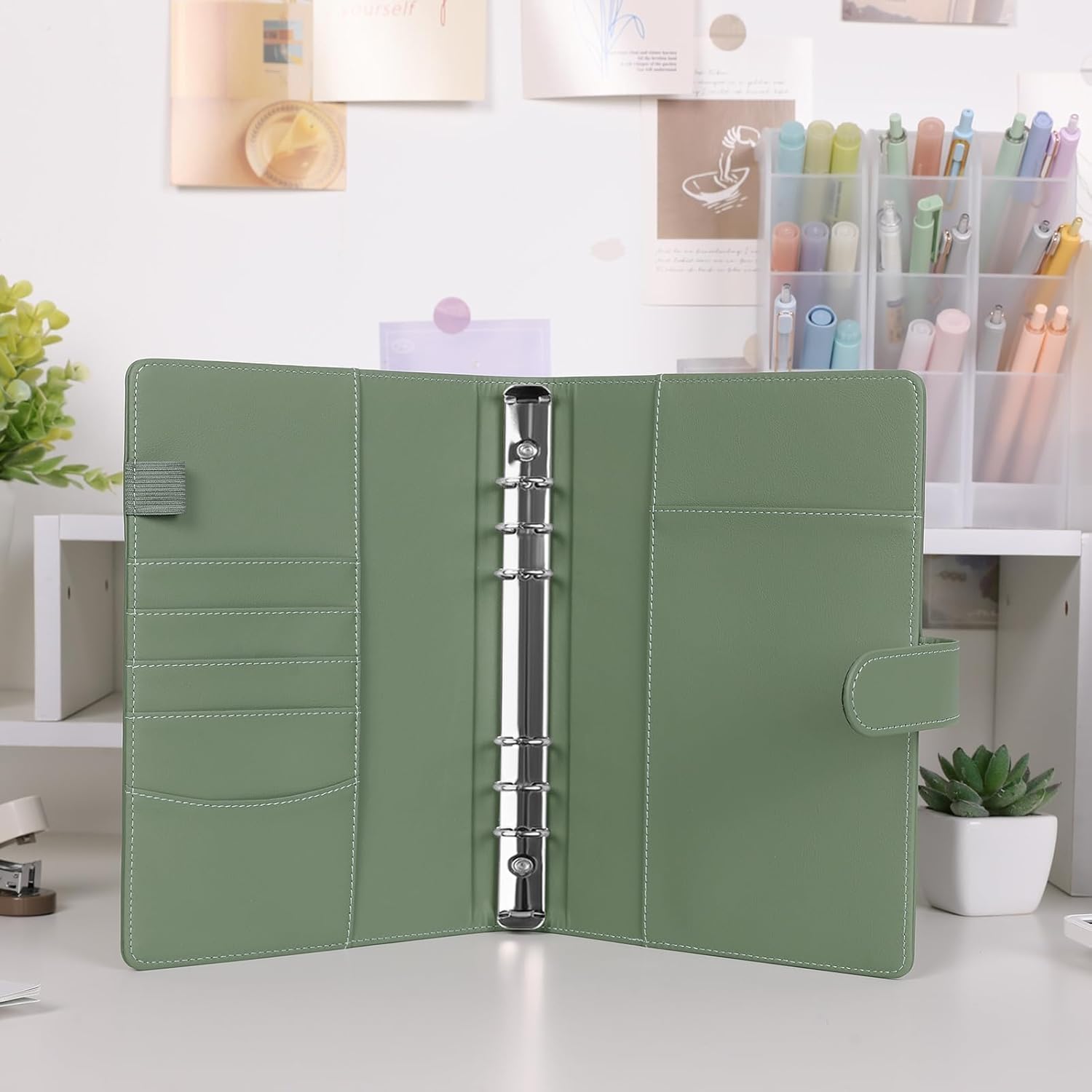 A5 Leren Planner Binder – Ringband Organiser met Pockets A5 Leren Planner Binder – Ringband Organiser met Pockets - Afbeelding 6