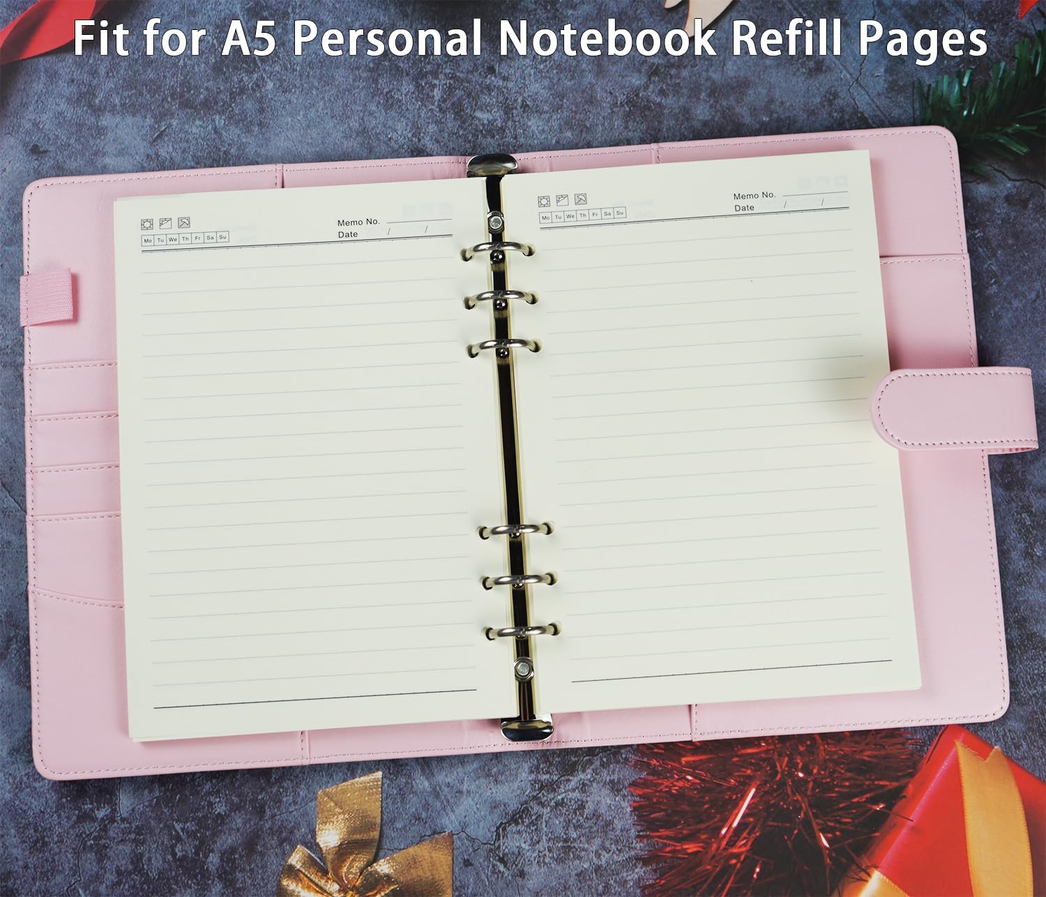 A5 Planner Binder PU-Leer – 6-Rings Map met Magneetsluiting A5 Planner Binder PU-Leer – 6-Rings Map met Magneetsluiting - Afbeelding 5