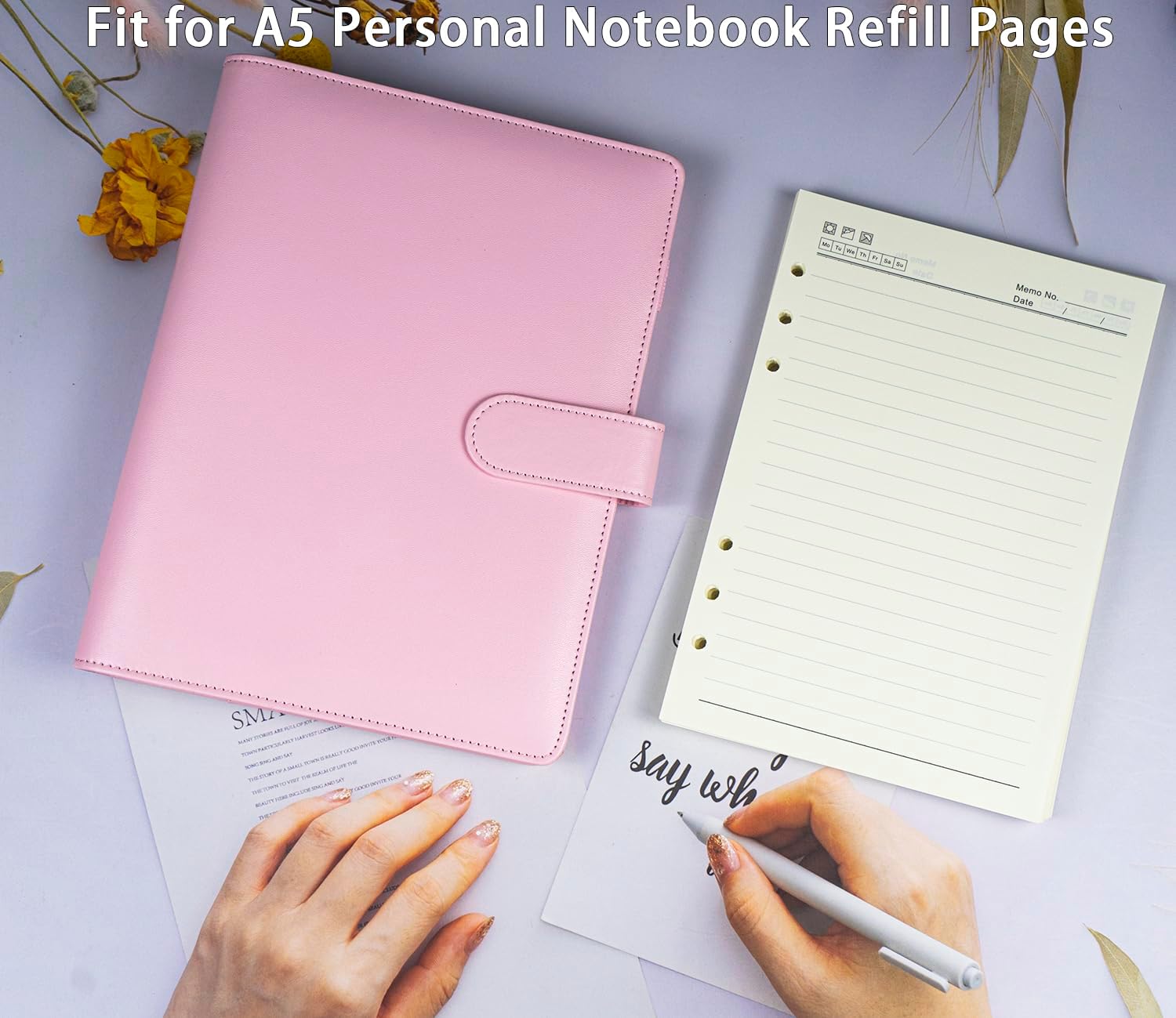 A5 Planner Binder PU-Leer – 6-Rings Map met Magneetsluiting A5 Planner Binder PU-Leer – 6-Rings Map met Magneetsluiting - Afbeelding 4