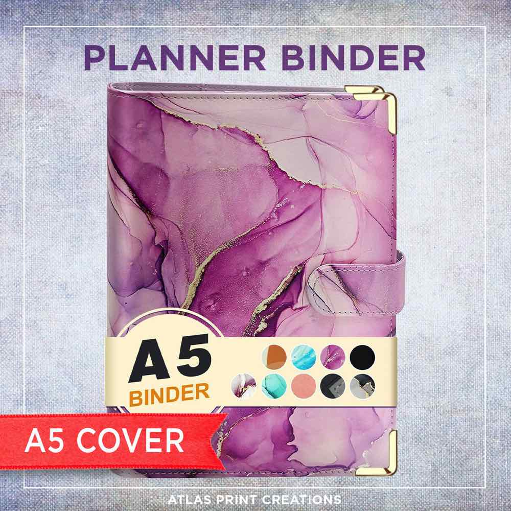 A5-Personal Organizer Notebook Binder (Marble Purple) A5-Personal Organizer Notebook Binder (Marble Purple)