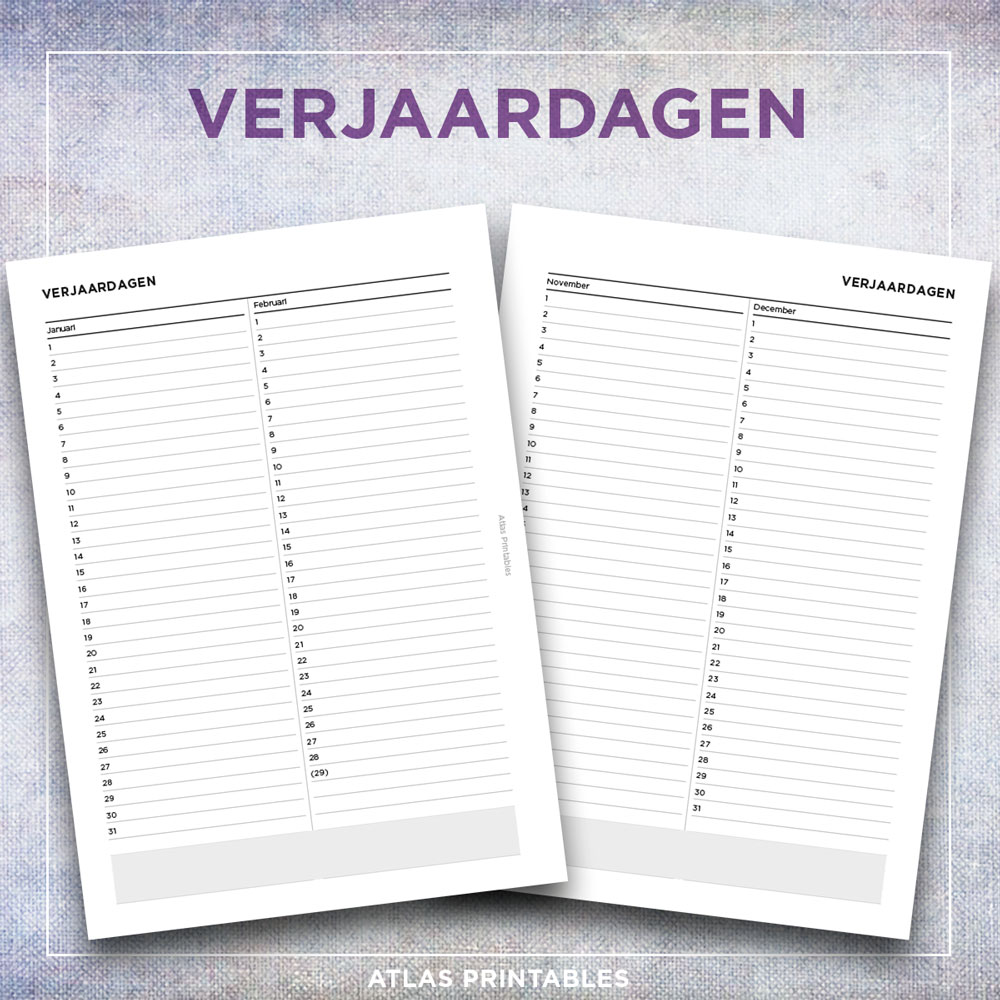 Verjaardagen