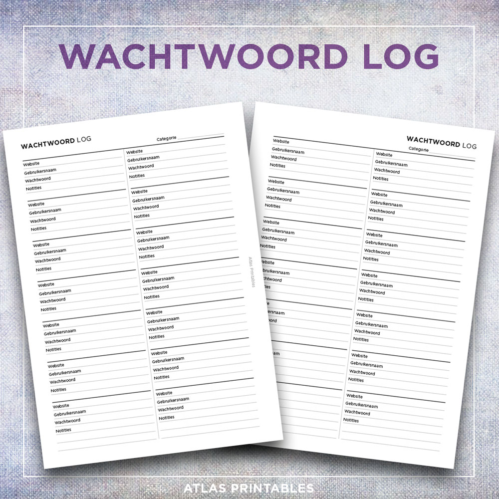 Wachtwoord Logboek